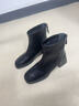 卓詩(shī)尼粗跟短靴女2025新款秋冬馬丁靴單靴裸靴加絨瘦瘦靴方頭時(shí)裝女靴子 黑色-單里 37 曬單實(shí)拍圖