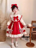 G.DUCKKIDS童裝女童連衣裙春秋兒童裙子中大童秋冬洛麗塔公主裙女孩夏天禮服 紅色+發(fā)夾【春秋款】 110 尺碼4~5歲【100-110cm】cm 曬單實(shí)拍圖