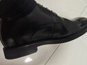 百麗男鞋商務(wù)正裝皮鞋休閑增高軟底真皮鞋A0917 黑色-內增高 41 曬單實(shí)拍圖