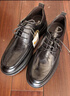百麗通勤商務(wù)皮鞋2025男牛皮褶皺增高休閑鞋A1373AM4 棕色2  40 曬單實(shí)拍圖