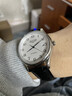古浪琴海瑞士正品原裝復古浪琴海外購手表男士名匠機械表防水真皮名牌男表 黑皮本色白面 40mm 曬單實(shí)拍圖