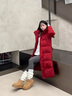 鴨鴨紅色長(zhǎng)款羽絨服女過(guò)膝冬季2025年新款戶外極寒寬松大碼高充絨外套 紅色 L (165) 曬單實(shí)拍圖