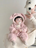 G.DUCKKIDS小黃鴨童裝嬰兒衣服秋冬加絨新生兒連體衣寶寶冬裝棉服毛毛衣外套 杏色 80cm 80碼7-11月(建議寶寶75-)cm 曬單實(shí)拍圖