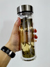 希諾雙層玻璃杯男士泡茶杯子車(chē)載水杯中秋禮品高檔禮盒XN-9607K 410mL 曬單實(shí)拍圖