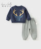 戴維貝拉（DAVE＆BELLA）童裝新款兒童長(cháng)褲套裝男童衛衣褲子兩件套休閑男寶寶冬天衣服 藏青色【現貨】 90 cm（建議身高80-90cm） 曬單實(shí)拍圖