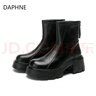 DAPHNE達芙妮高跟短靴女爆款2025新款秋冬季百搭厚底英倫風(fēng)切爾西馬丁靴 曬單實(shí)拍圖