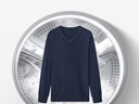 金利來(lái)【可機洗羊毛王】秋冬季針織衫男V領(lǐng)純色保暖商務(wù)休閑套頭毛衣 95Q1藏藍 M 170/88A 推薦110-135斤 曬單實(shí)拍圖