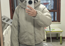 優(yōu)衣庫合作款/女裝男裝PUFFTECH空氣棉服連帽外套/秋冬新款480064 02 淺灰色 M 曬單實拍圖