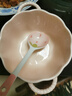少女心草莓雙耳碗勺湯碗沙拉碗飯碗家用碗高顏值年輕人釉下彩餐具 草莓雙耳碗（1碗1勺） 曬單實(shí)拍圖