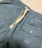CHUU刺繡休閑褲【徐藝洋同款】女士2025秋新款工裝褶皺松緊腰闊腿褲子 淺綠2 M 曬單實(shí)拍圖
