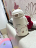 蘇泊爾（SUPOR）兒童保溫杯男女孩學(xué)生水杯水壺316L不銹鋼便攜吸管杯大容量學(xué)飲杯 【背帶款-杯口可換】椰奶白 500ml 曬單實(shí)拍圖