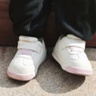 牧童學(xué)步鞋春秋季童鞋男童機能軟底嬰兒面包鞋革面女寶寶鞋 櫻花粉19 曬單實(shí)拍圖