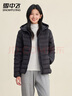 雪中飛女士羽絨服秋冬季百搭可愛(ài)風(fēng)輕松時(shí)尚通勤保暖氛圍感羽絨外套 黑色 S (160) 曬單實(shí)拍圖