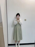愛(ài)莉安娜大碼孕婦套裝韓版孕婦兩件套網(wǎng)紅孕婦裝孕婦背帶裙 綠色兩件套（春秋款） L 曬單實(shí)拍圖