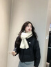 俞兆林羊毛混紡針織鎖邊圍巾女冬季新款韓系氛圍感百搭加厚保暖圍脖禮盒 米色 曬單實(shí)拍圖