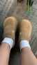 西遇勃肯女鞋2025春季新款百搭一腳蹬全包休閑復古單鞋增高厚底鞋 卡其色 38 曬單實(shí)拍圖