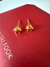 周大福六爪鉆石造型足金黃金耳釘耳飾送生日禮物EOF1553新年禮物 約3.25g計價(jià)(工費360) 曬單實(shí)拍圖