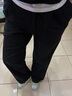 森馬（Semir）休閑褲女純棉打褶闊腿褲腰帶鹽系通勤秋季復古磨毛長(cháng)褲顯腿長(cháng) 黑色90001 L 曬單實(shí)拍圖