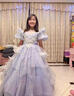 思妙星兒童主持人禮服赫本風(fēng)女童高端鋼琴演奏演出服大童小提琴晚禮服裙 中袖星空藍 100 曬單實(shí)拍圖
