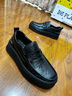 海瀾之家豆豆鞋男商務(wù)休閑皮鞋男2025秋季厚底百搭潮懶人套腳一腳蹬鞋子男 黑色 41 曬單實(shí)拍圖