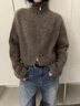 蘇雨薇美拉德咖色半高領(lǐng)拉鏈針織開(kāi)衫女秋冬高級感寬松立領(lǐng)毛衣外套上衣 灰咖色【關(guān)注店鋪-送運費險】 S （80-95斤） 曬單實(shí)拍圖