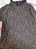 啄木鳥(niǎo)純棉復古小碎花高領(lǐng)T恤女2025年新款寬松打底衫春秋百搭上衣 咖啡色 3XL 曬單實(shí)拍圖