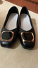 啄木鳥(niǎo)斷碼晚晚風(fēng)低跟鞋2025秋新款跟粗跟真皮方頭方扣淺口單鞋女 黑色 39 曬單實(shí)拍圖
