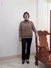 金兔品牌加厚100%純羊毛衫媽媽裝開(kāi)衫外套中老年女秋冬毛衣拉鏈針織衫 咖色 厚款 【100%純羊毛】 2XL 【建議120-135斤】 曬單實(shí)拍圖