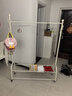 衣炫掛衣架落地臥室晾衣架室內加粗加厚落地式收納掛衣服出租屋衣帽架 奶油白120cm 送網(wǎng)籃+鞋架+金屬輪 【巨粗32管徑】 曬單實(shí)拍圖