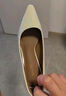 百思圖25秋商場(chǎng)新款裸色高跟鞋不累腳粗跟尖頭女淺口單鞋B2616CQ5 米色 36 曬單實(shí)拍圖