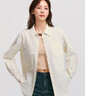 森馬（Semir）長(cháng)袖襯衫女冬中長(cháng)款寬松純棉燈芯絨純色襯衣通勤上衣101724105001 曬單實(shí)拍圖
