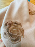 WUCANLI刺繡羊毛圍巾女冬季保暖披肩新款媽媽生日禮物送長(cháng)輩禮盒 蘭亭玫瑰-粉咖 曬單實(shí)拍圖