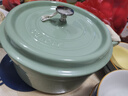 卡羅特琺瑯鍋鑄鐵鍋家用燉鍋燉盅砂鍋不粘鍋燜燒鍋電磁爐 24cm抹茶綠 曬單實(shí)拍圖