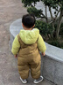 巴拉巴拉童裝嬰兒連體衣假兩件連體羽絨服寶寶衣服冬加厚男童女童兒童 黃綠41122-白鴨絨 90 cm-充絨量99g 曬單實拍圖