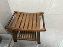 度廬樂(lè )芬沐浴凳浴室防滑洗澡凳家用結實(shí)耐用入戶(hù)換鞋凳休息矮凳小凳子 胡桃色 曬單實(shí)拍圖