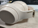 聯(lián)想（Lenovo）【熱銷(xiāo)100萬(wàn)件】頭戴式無(wú)線(xiàn)藍牙耳機電競游戲有線(xiàn)兩用重低音樂(lè )運動(dòng)降噪通用蘋(píng)果小米手機 TH10米白 曬單實(shí)拍圖