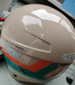 野馬（YEMA）3C認證359S電動(dòng)摩托車(chē)頭盔男女秋冬季輕便式半盔電瓶車(chē)安全帽 四季通用 卡其白彩帶花配透明長(cháng)鏡 曬單實(shí)拍圖