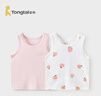 童泰（TONGTAI）寶寶背心春秋季純棉嬰兒衣服兒童護(hù)肚馬甲男童女童打底內(nèi)衣 粉色 80 曬單實(shí)拍圖