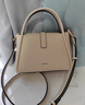 紅谷包包女新款頭層牛皮手提包小眾設計單肩斜挎包生日禮物 米白 曬單實(shí)拍圖