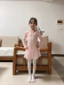 舞東方（E．Dance）兒童舞蹈服女童長(cháng)袖練功服幼兒園芭蕾舞形體服女孩中國舞跳舞紗裙 藕粉色【長(cháng)袖】 120 (建議110-120cm 33-38斤) 曬單實(shí)拍圖