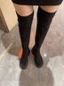 5+加絨過(guò)膝長(cháng)靴女2025秋冬季新款厚底顯瘦彈力瘦瘦靴高筒靴襪靴女靴 黑色（加絨） 37 曬單實(shí)拍圖