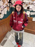 妙奕嘉美式復古酒紅色棒球服外套女衛衣外套女秋裝運動(dòng)休閑百搭夾克上衣 美式潮流衛衣外套【酒紅色】 M （參考80-100斤） 曬單實(shí)拍圖