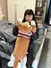 RWTW可愛(ài)柴犬狗毛絨玩具哈士奇布娃娃女孩睡覺(jué)夾送女朋友生日禮物 柴犬-時(shí)尚棕(可拆洗，尺寸連尾巴 女神喜歡】1.7米-1.8米【送40cm 曬單實(shí)拍圖
