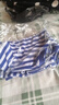 精梳棉空白?；晟篮＼娚浪{白條運動(dòng)男式長(cháng)袖t恤情侶親子裝 藍白條 兒童150 曬單實(shí)拍圖