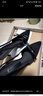 CHARLES&KEITH緞面蝴蝶結尖頭高跟涼鞋女生日禮物CK1-60361556 BLACK TEXTURED黑色紋理 36 曬單實(shí)拍圖
