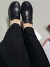 品牌斷碼真皮軟底單鞋女防滑休閑小皮鞋一腳蹬懶人樂(lè )福鞋女百搭舒 黑色 38 曬單實(shí)拍圖