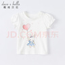 戴維貝拉（DAVE＆BELLA）戴維貝拉女童T恤童裝小童寶寶棉短袖夏裝兒童打底衫白色 曬單實(shí)拍圖