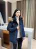 波司登（BOSIDENG）25年新款極寒90鵝絨羽絨服男女同款短款連帽保暖外套B250242317 【趨勢推薦】中山青5870 S 160/84A 體重約100-110斤 曬單實(shí)拍圖
