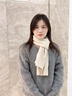 CACUSS純羊毛圍巾女士秋冬季高檔款保暖圍脖披肩外搭生日禮物禮盒裝米色 曬單實(shí)拍圖
