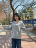 回力衛(wèi)衣女春秋季2025最新款灰色拉鏈開衫上衣小個(gè)子韓里韓氣連帽外套 曬單實(shí)拍圖